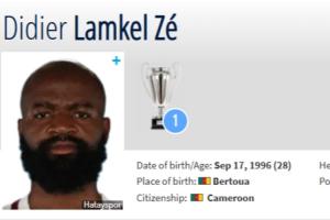 德转显示青岛海牛签下28岁喀麦隆前锋迪迪埃-泽，身价50万欧